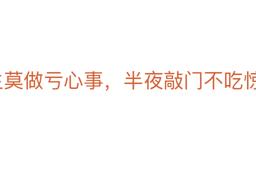 平生莫做亏心事,半夜敲门不吃惊