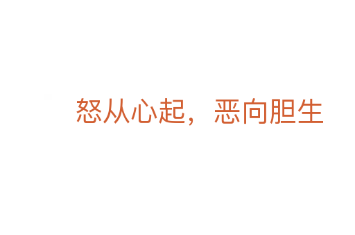 怒从心起,恶向胆生
