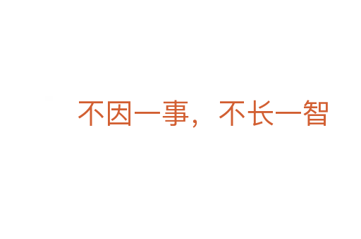 不因一事,不长一智