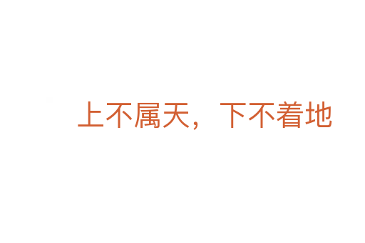 上不属天,下不着地