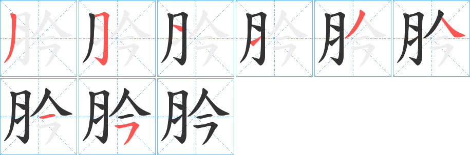 肣的笔顺分步演示